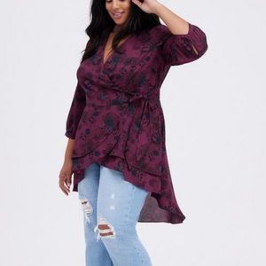 Georgette Wrap Tunic Blouse